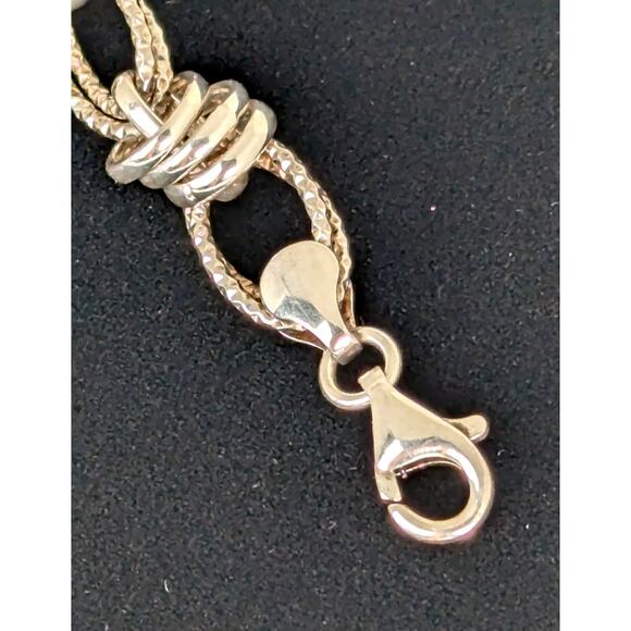 SS chain bracelet 63/4" lobster clasp textured ovals links and connector  NWT - Picture 2 of 7